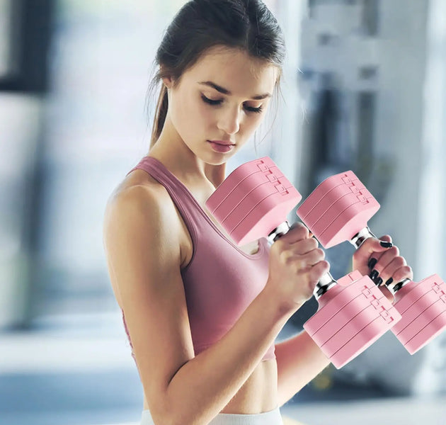 Adjustable Dumbbell Set 20LB, 5-in-1 Free Weights for Home Gym Exercise, Strength Training Equipment for Men and Women