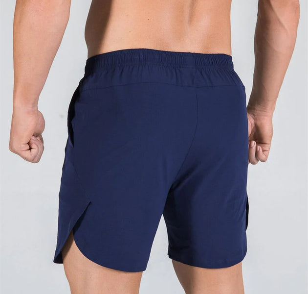 double-deck fitness sports shorts men summer slim quick drying breathable woven Shorts Men's sweatpants training gym clothing