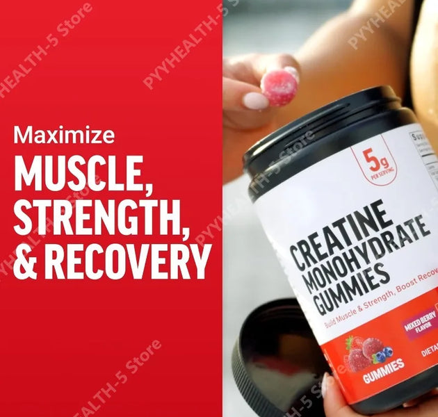 Creatine Gummies Creatine Monohydrate for Muscle Gain, Mixed Berry Men’s Multivitamins, Multivitamin for Men Plus Amino Acids