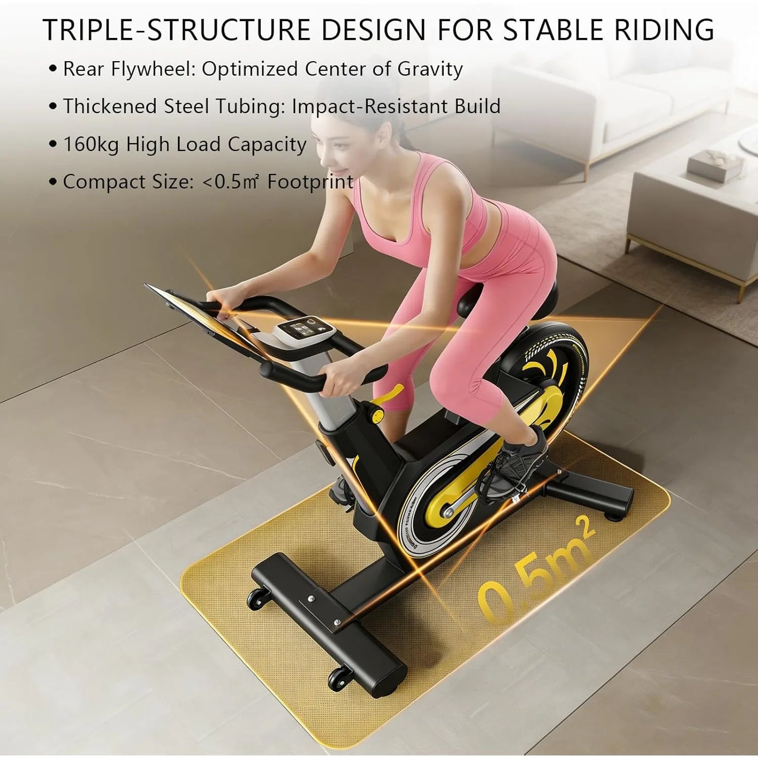 Exercise Bike Magnetic Stationary Bike For Home 7-level Resistance Adjustment Function, Compact Indoor Exercise Bike, Customized