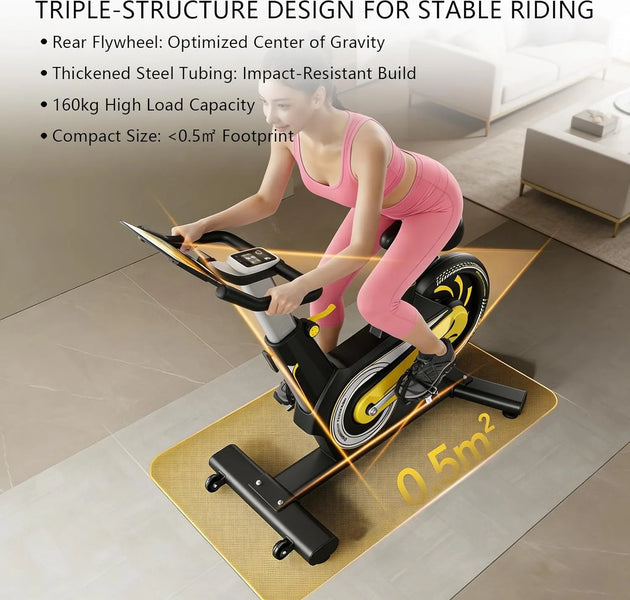 Exercise Bike Magnetic Stationary Bike For Home 7-level Resistance Adjustment Function, Compact Indoor Exercise Bike, Customized