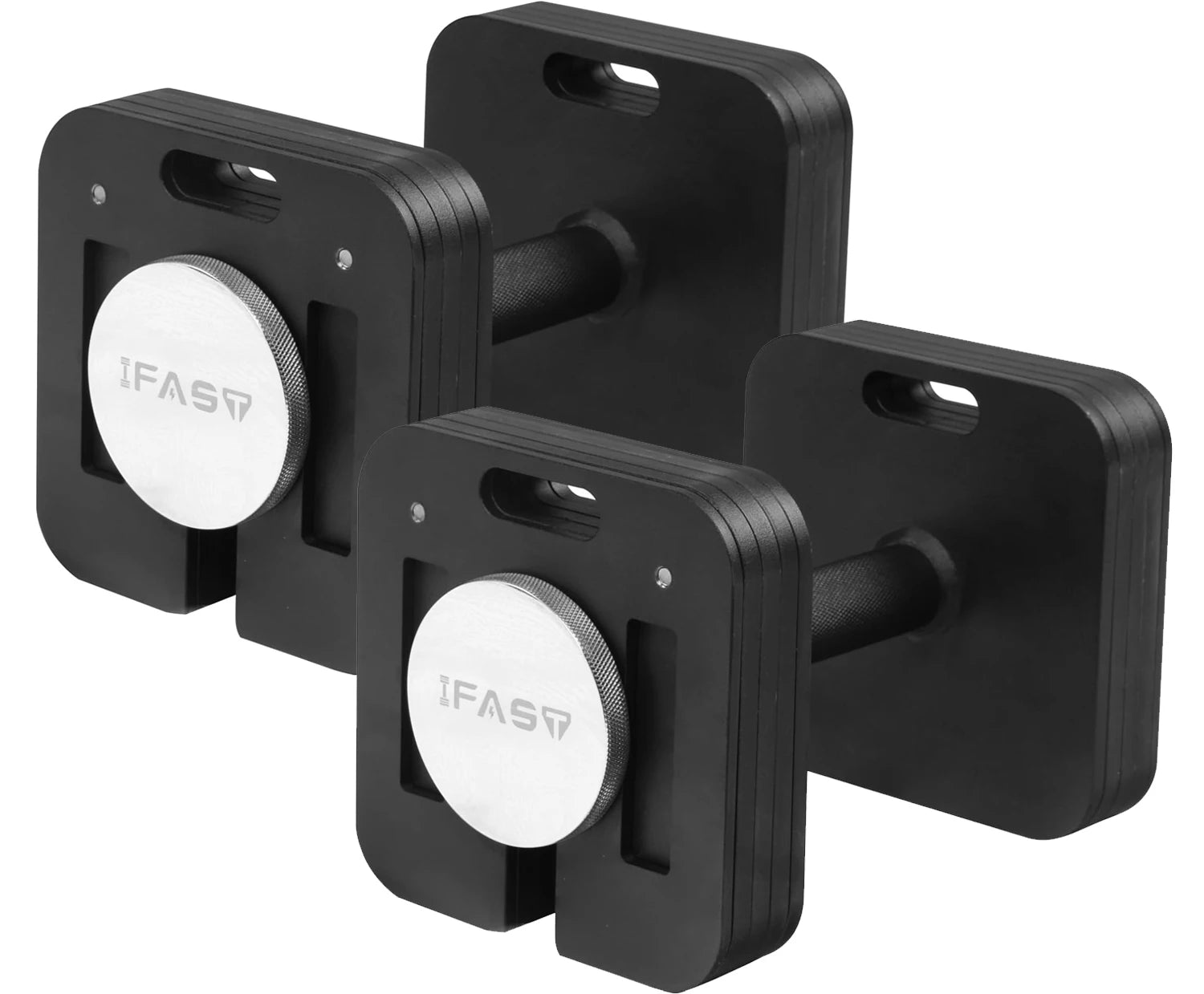 9-in-1 50LB Adjustable Square Dumbbells Set, Quick-Lock, Free Weights with Multi Weight Options