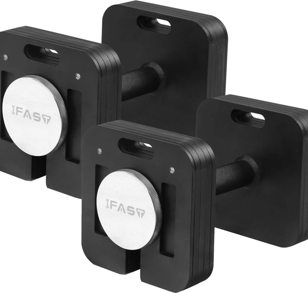 9-in-1 50LB Adjustable Square Dumbbells Set, Quick-Lock, Free Weights with Multi Weight Options
