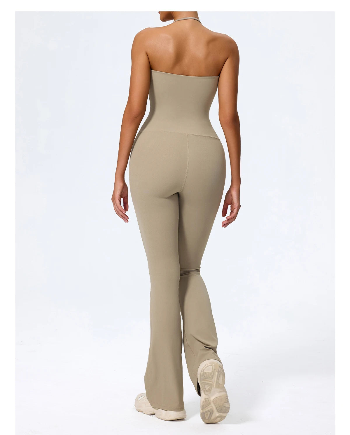 Ctenkevet New Women Sleeveless Hang Neck Jumpsuit Backless Flared Activewear Female Yoga Clothes Sport Outfit For Woman Overalls