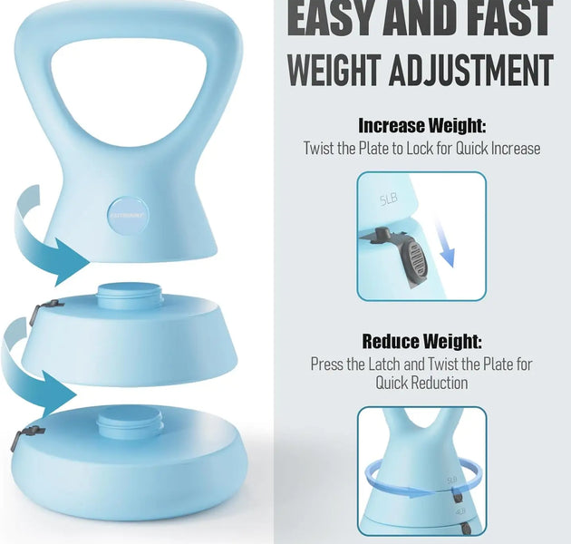 Adjustable Kettlebell Set: 3-in-1 Weights (5/9/15 LB), Ergonomic Handle, Home Gym Fitness Tool