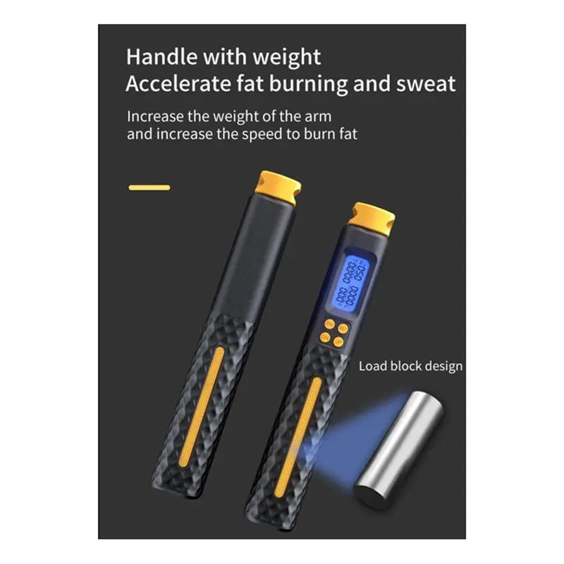 【New User-Coupon!】2 In 1 Multifun Skipping Rope Adult Smart Counting Skipping Rope Non-Slip Handles Jumps Black