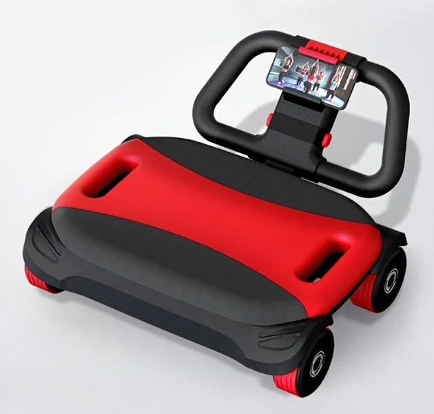 Automatic Rebound Ab Roller Wheel with Elbow Support 4-Wheel Core Exercise Tool Home Gym Abdominal Wheel Foldable Double Grip
