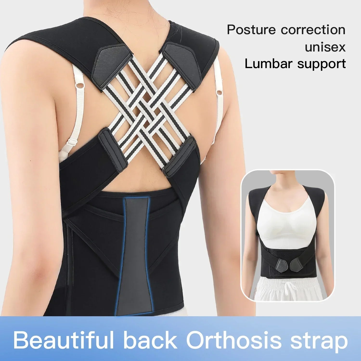 Back Brace Posture Corrector for Women & Men Back Lumbar Support Shoulder Posture Support for Improve Posture & Back Pain Relief