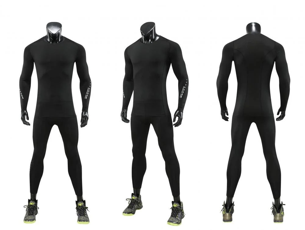 Men's Bodybuilding Activewear Fitness Suit with Elastic Compression Tights Slim Fit Workout Pants and Gym Muscle Boosting Runnin