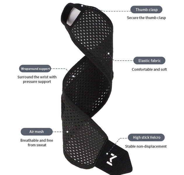 2pcs Adjustable Wrist Strap Sports Wrist Support Brace Black Weightlifting Wristband For Men & Women Badminton Tennis Gym