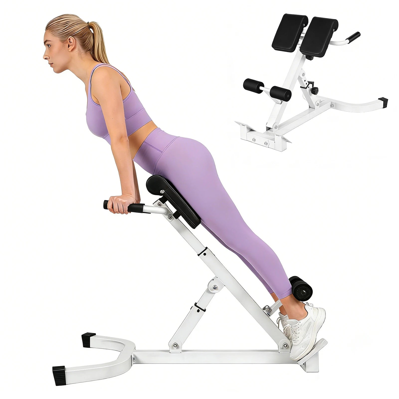 Roman Chair Foldable Multi-Functional Weight Bench Adjustable Multi-Purpose Workout Equipment for Home Gym