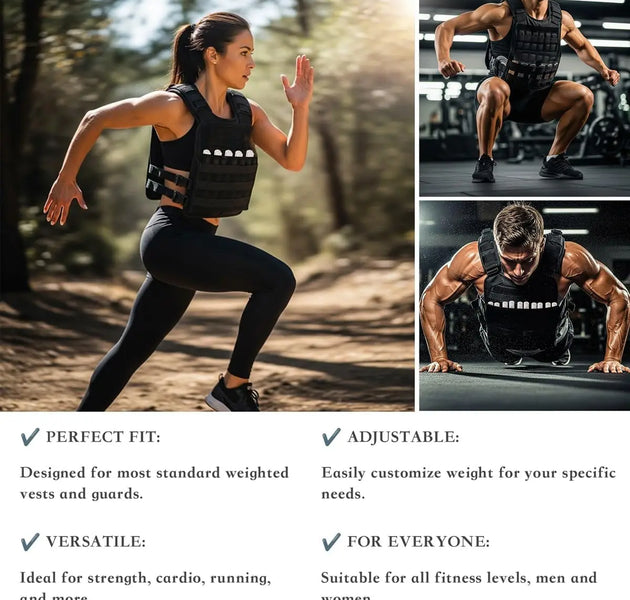Adjustable 20kg Weight Vest Resistance Fits Men & Women Weight Training Vest Comfortable Strength Training Running Fitness