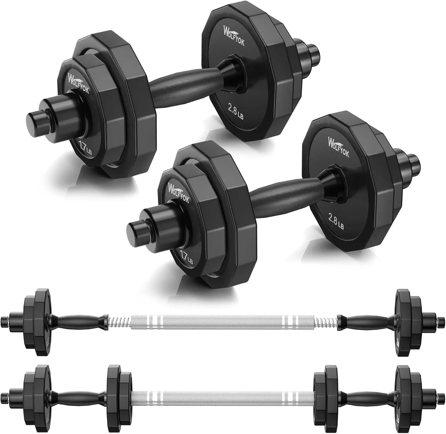 Adjustable Dumbbell Sets 22-88Lbs Solid Steel Barbell Free Weight Home Gym Equipment for Men Women Strength Training