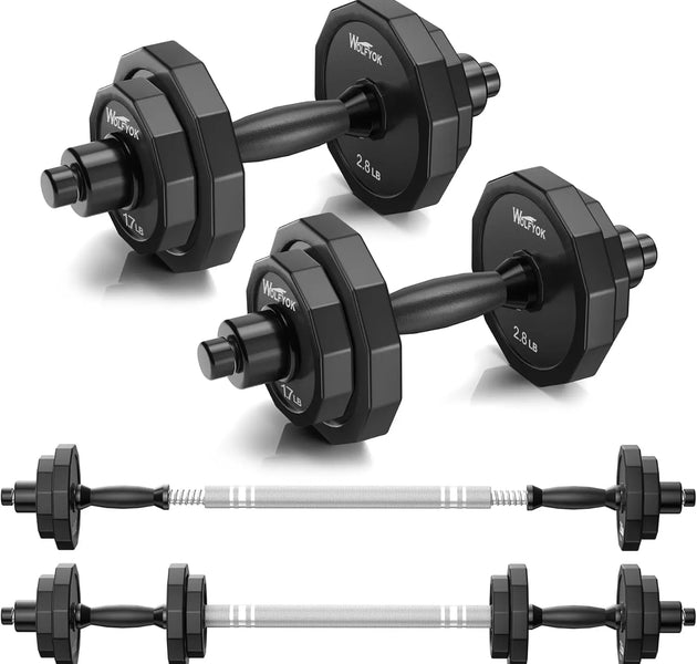 Adjustable Dumbbell Sets 22-88Lbs Solid Steel Barbell Free Weight Home Gym Equipment for Men Women Strength Training