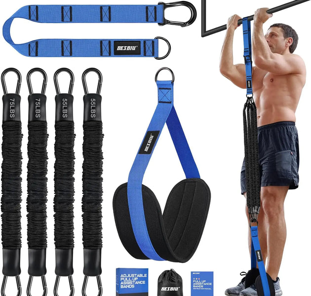 Heavy Duty Pull Up Assistance Bands Set, 260lbs Resistance with Adjustable Strap for Home Workout