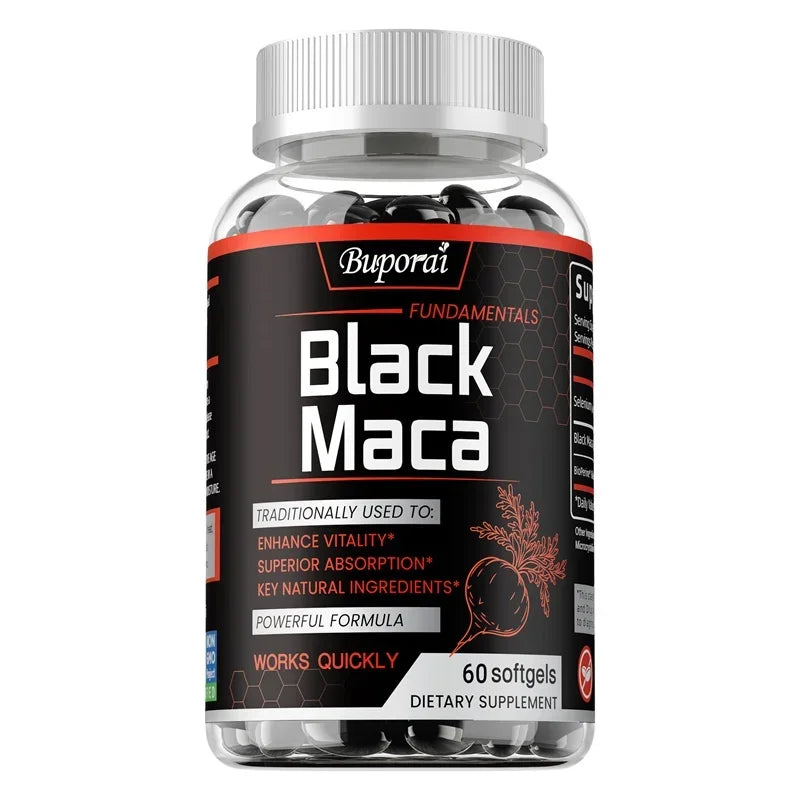 Black Maca Supplement - Increase Muscle Mass, Hormone Balance, Improve Energy and Endurance, Super Absorption, Relieve Fatigue