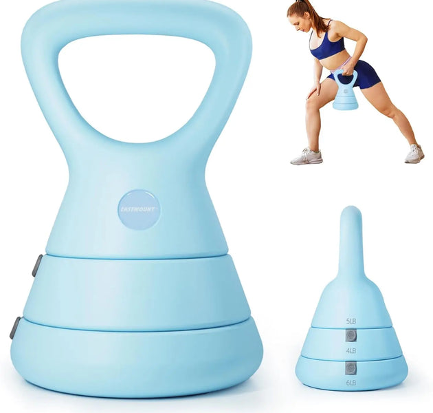Adjustable Kettlebell Set: 3-in-1 Weights (5/9/15 LB), Ergonomic Handle, Home Gym Fitness Tool