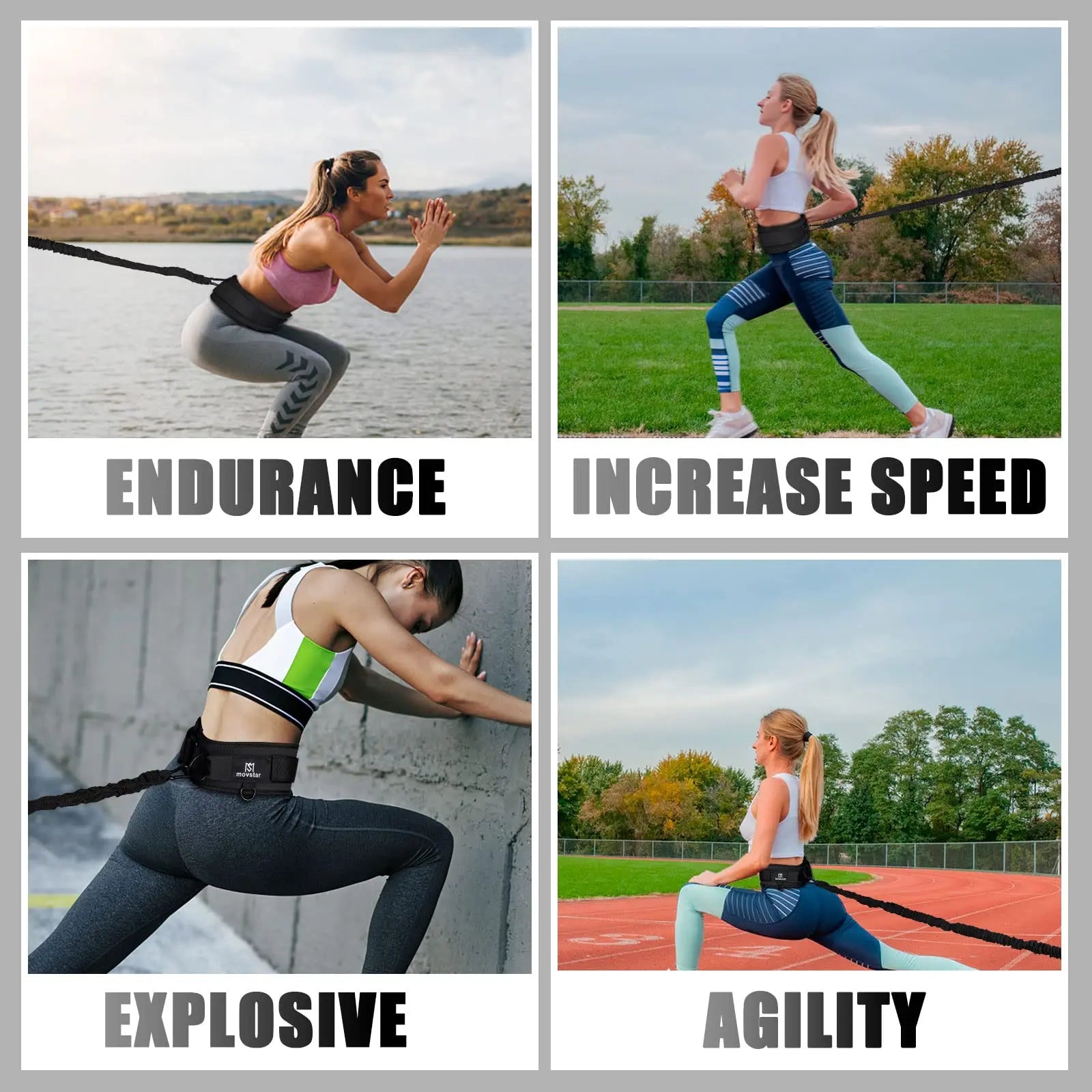 Resistance Bungee Band for Running Training Speed Strength Agility Workout Equipment for Athletes Basketball Football
