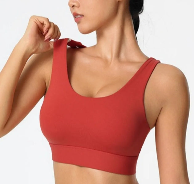 Active Wear Yoga Sports Bra Fixed Cup Tank Tops Fitness Underwear Breathable Sweat Absorbing Women Workout Bra Exercise