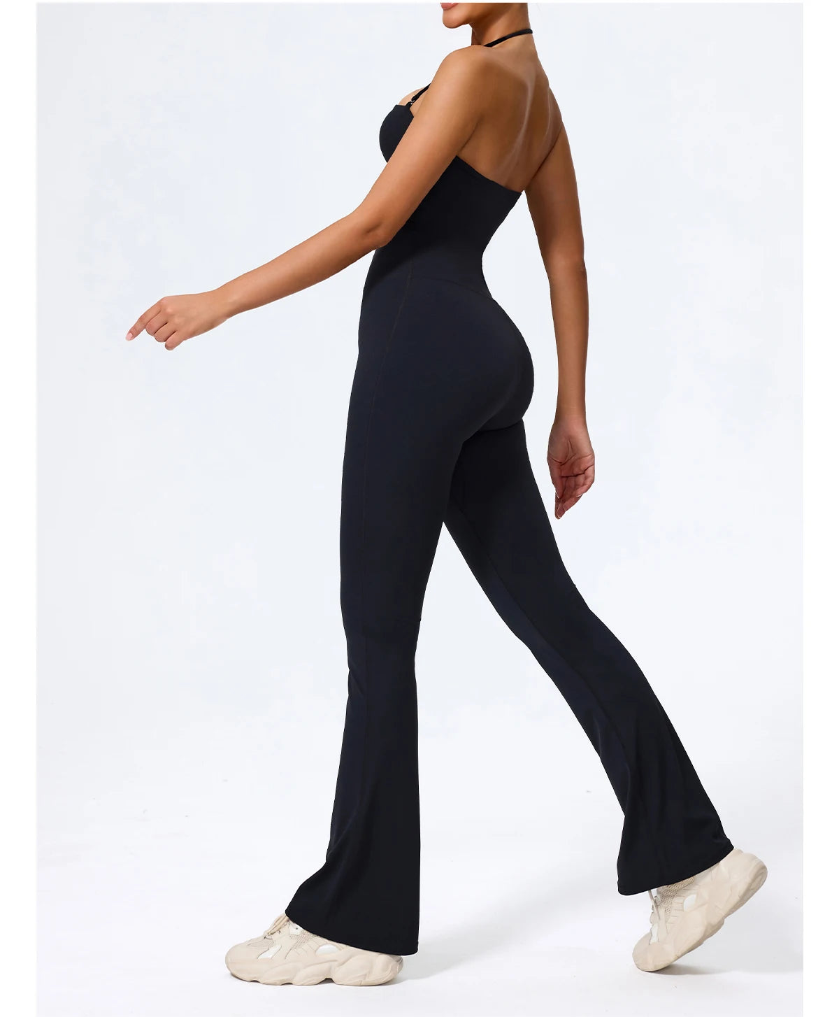 Ctenkevet New Women Sleeveless Hang Neck Jumpsuit Backless Flared Activewear Female Yoga Clothes Sport Outfit For Woman Overalls