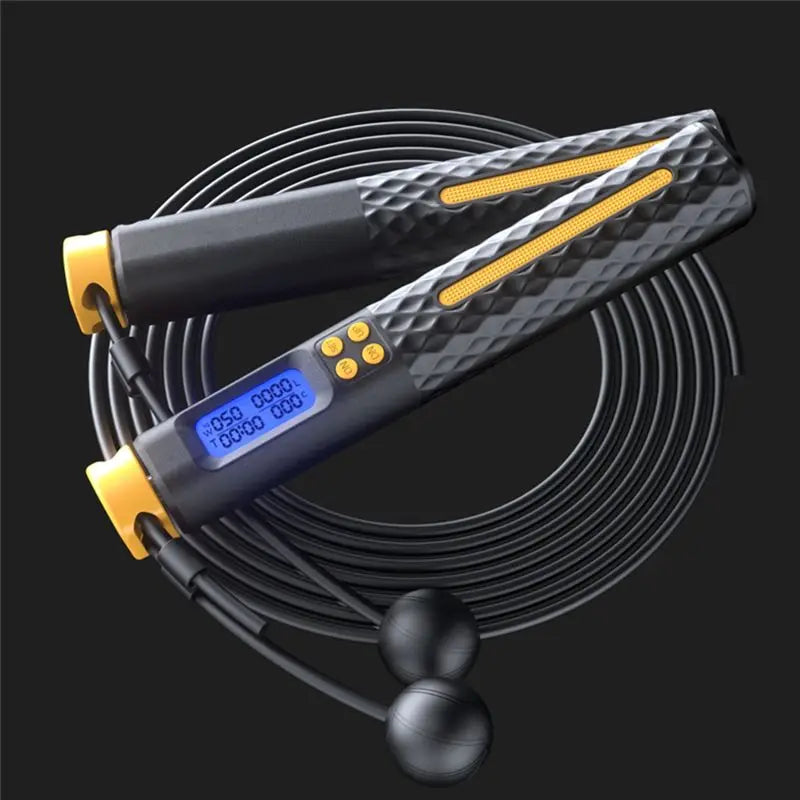 【New User-Coupon!】2 In 1 Multifun Skipping Rope Adult Smart Counting Skipping Rope Non-Slip Handles Jumps Black