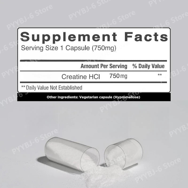 Creatine HCl Capsules High Absorption Supports Physical Performance Energy Metabolism Fitness Supplement 90 Capsules for Adult