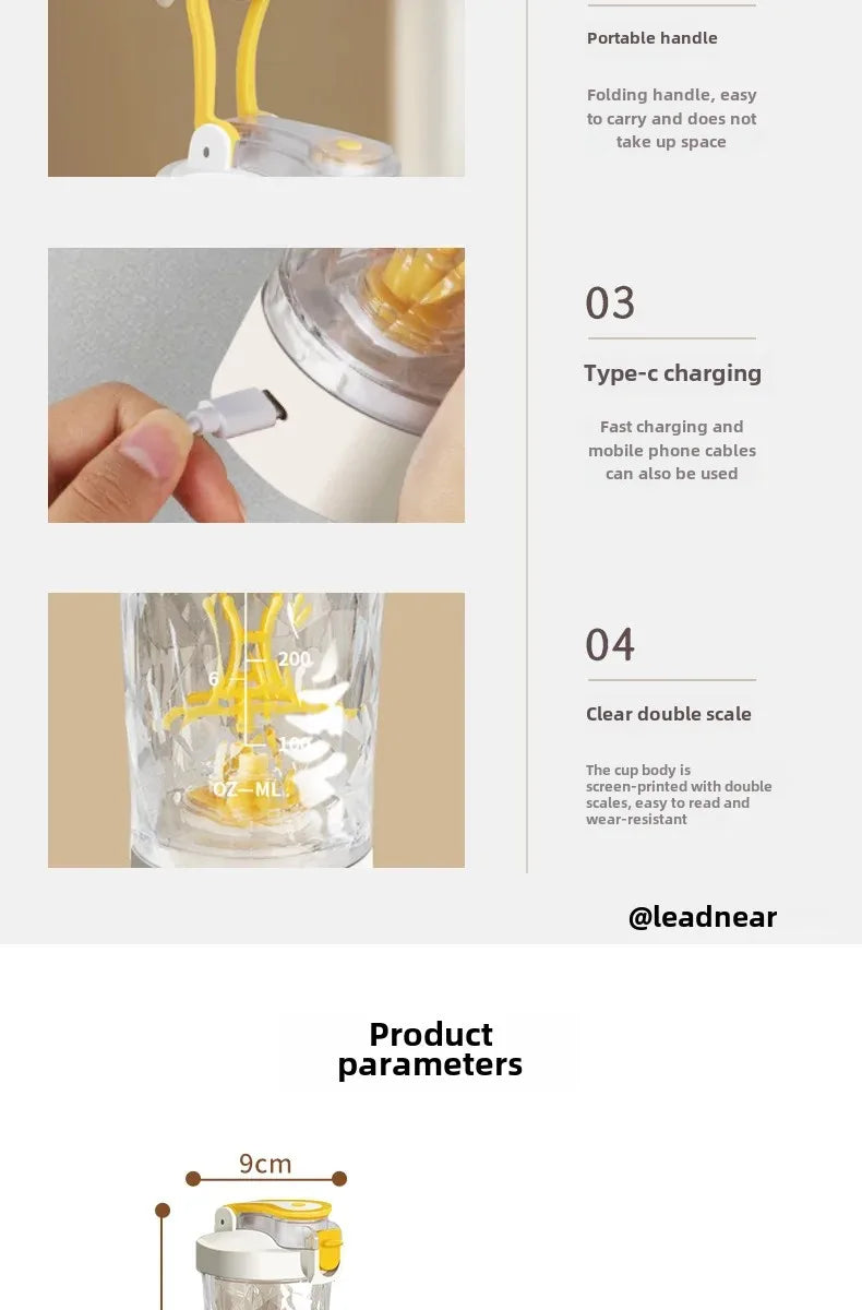New Electric Protein Powder Mixing Cup Automatic Shaker Bottle Shake Bottle Milk Coffee Protein Water Bottle Kitchen Accessories