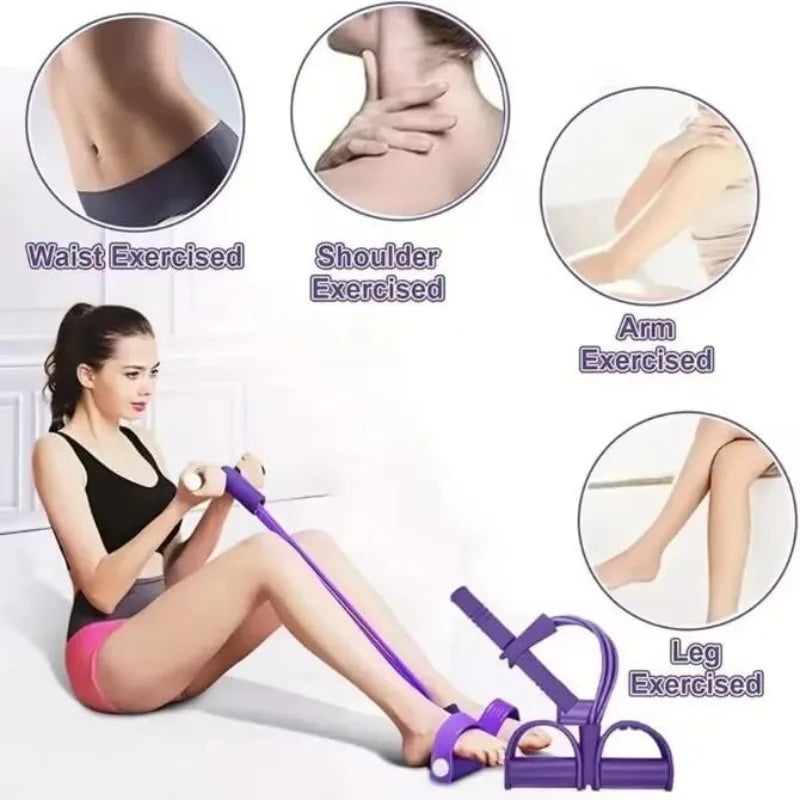 6-Tube Resistance Band Non-Slip Handles Household Fitness Yoga Abdominal Strengthening Sit-Up Assistive Sports Exercises At Gym