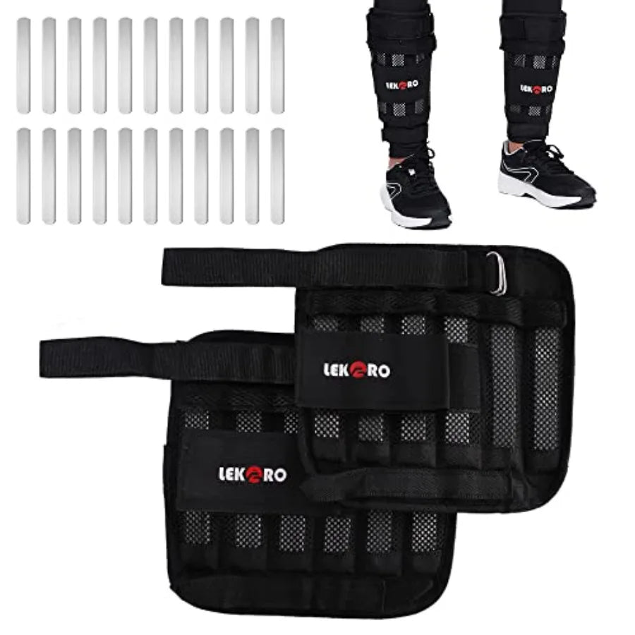 Adjustable Wrist Ankle Weights with Removable Steel Bars 1 Pair Arm Leg Weights for Men Women No Sand Leakage for Walking Joggi