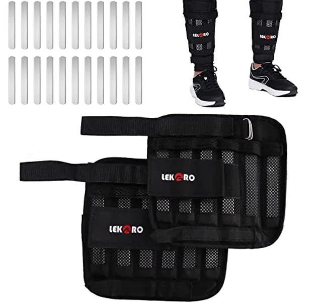Adjustable Wrist Ankle Weights with Removable Steel Bars 1 Pair Arm Leg Weights for Men Women No Sand Leakage for Walking Joggi