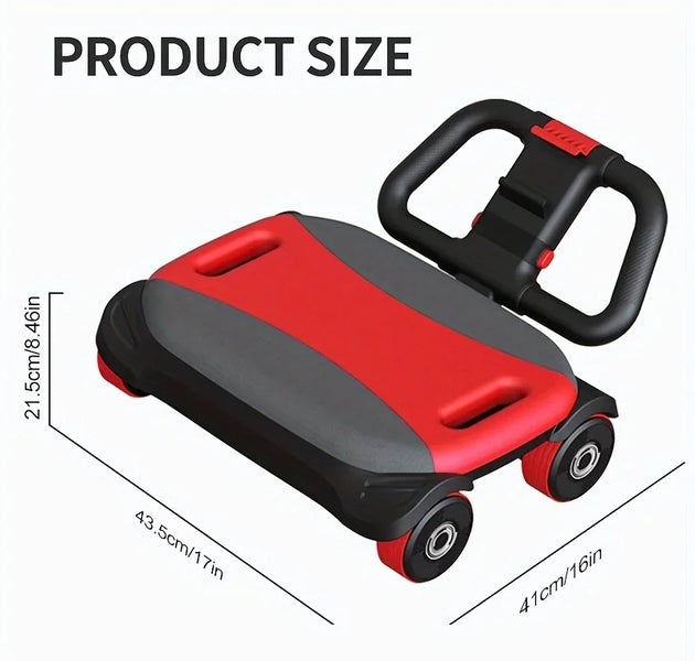Automatic Rebound Ab Roller Wheel with Elbow Support 4-Wheel Core Exercise Tool Home Gym Abdominal Wheel Foldable Double Grip