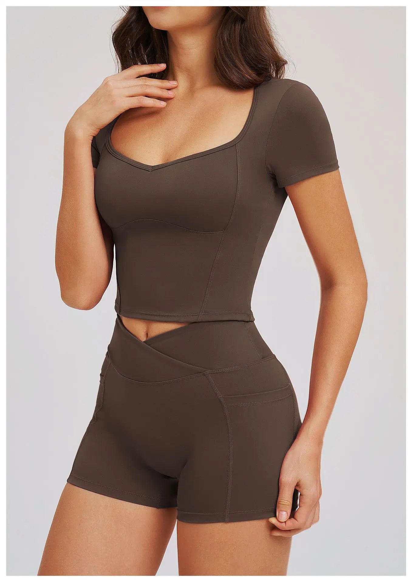 Yoga Short Sleeve Women Sport T Shirts Workout Fitness Clothes Yoga Shirt Gym Top Push Up Running Active Wear Sport Tops