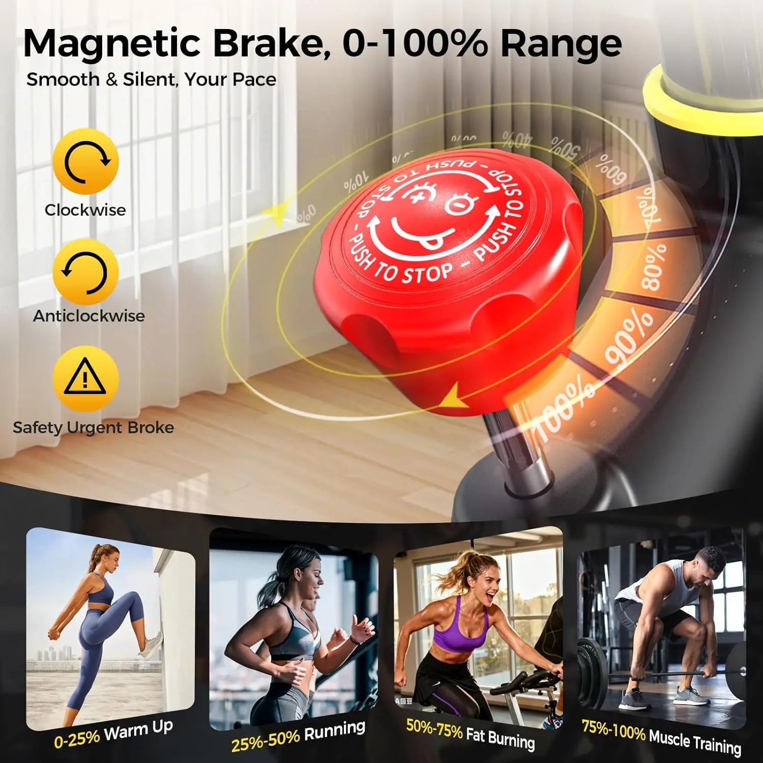 Magnetic Exercise Bike, Quiet Stationary Bike with APP and 350lbs Weight Capacity, Indoor Cycling Bike with LCD, Customized
