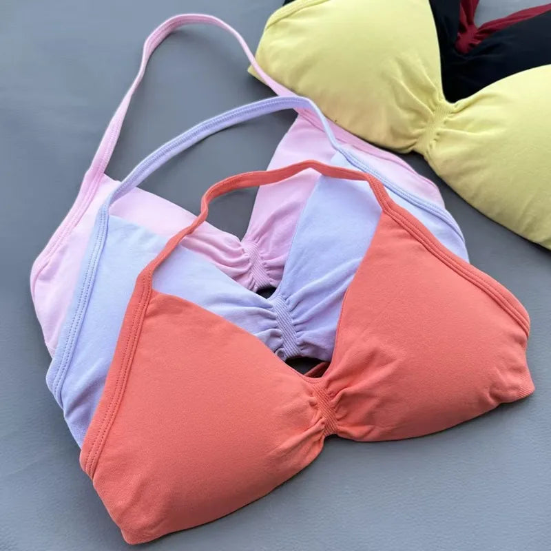 2 Pieces Set For Woman Strappy Yoga Bra Sports Top Workout Leggings Set Seamless Gym Set Fitness Clothes Outfit Activewear