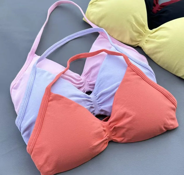 2 Pieces Set For Woman Strappy Yoga Bra Sports Top Workout Leggings Set Seamless Gym Set Fitness Clothes Outfit Activewear