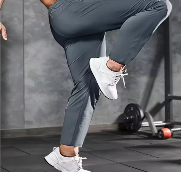 Men's Fitness Pants Zippered Pockets Stretch Sports Pants Running Daily Wear Casual Pants Jogger Man Football Fishing Gift Gym