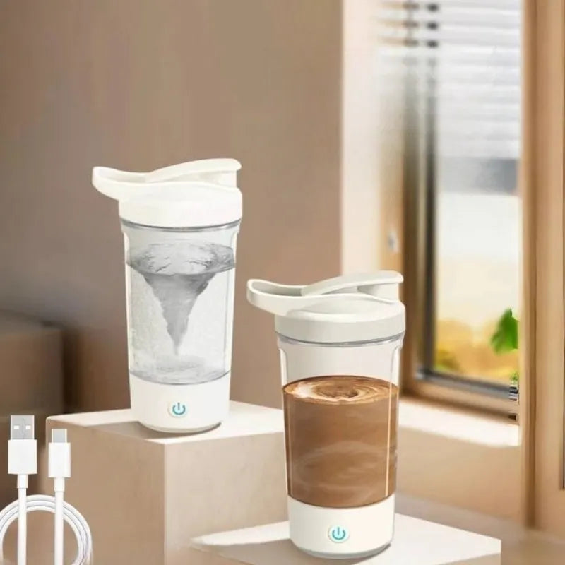 Electric Self Stirring Mug,Protein Powder Milkshake Shaker Bottle,USB Charging Shaker Cup with Scale 15 Oz Water Cup BPA Free