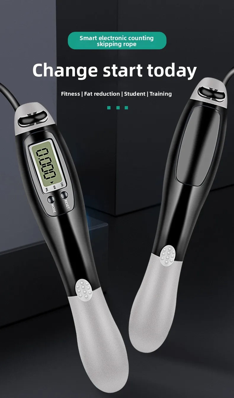 Electronic Counting Rope Skipping Speed Steel Wire Cordless Dual-use Smart Aerobic for Primary and Secondary School Students
