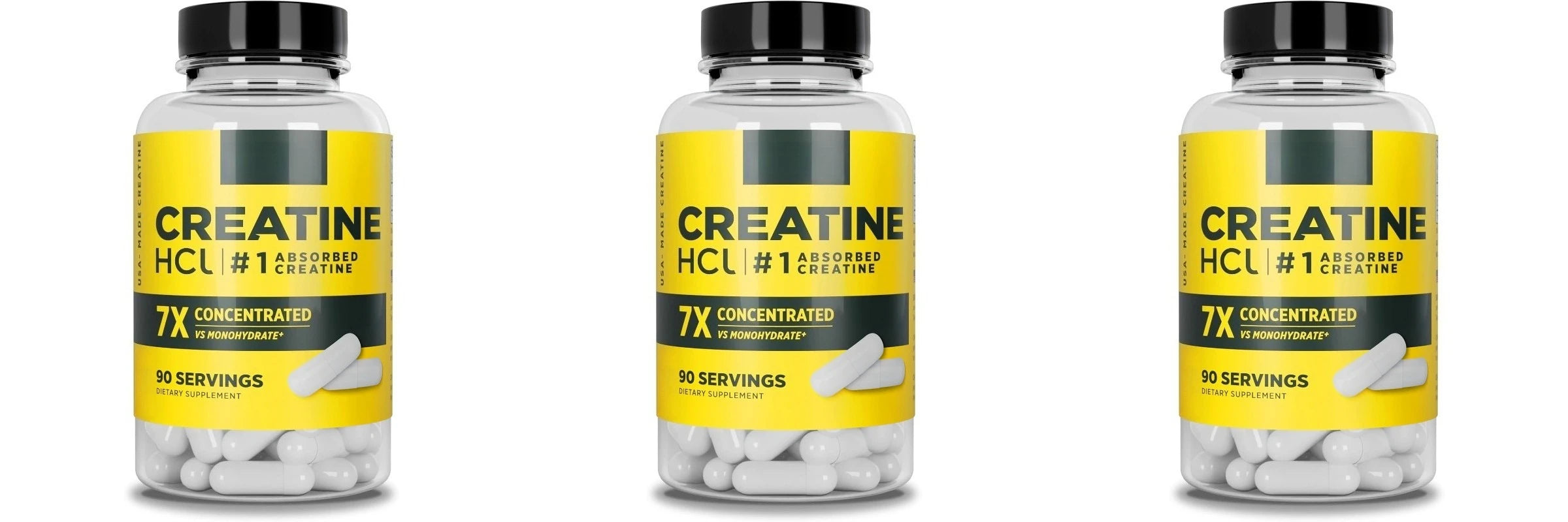 Creatine HCl Capsules High Absorption Supports Physical Performance Energy Metabolism Fitness Supplement 90 Capsules for Adult
