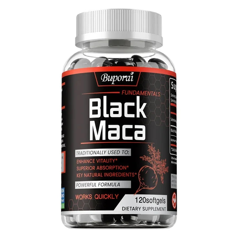 Black Maca Supplement - Increase Muscle Mass, Hormone Balance, Improve Energy and Endurance, Super Absorption, Relieve Fatigue