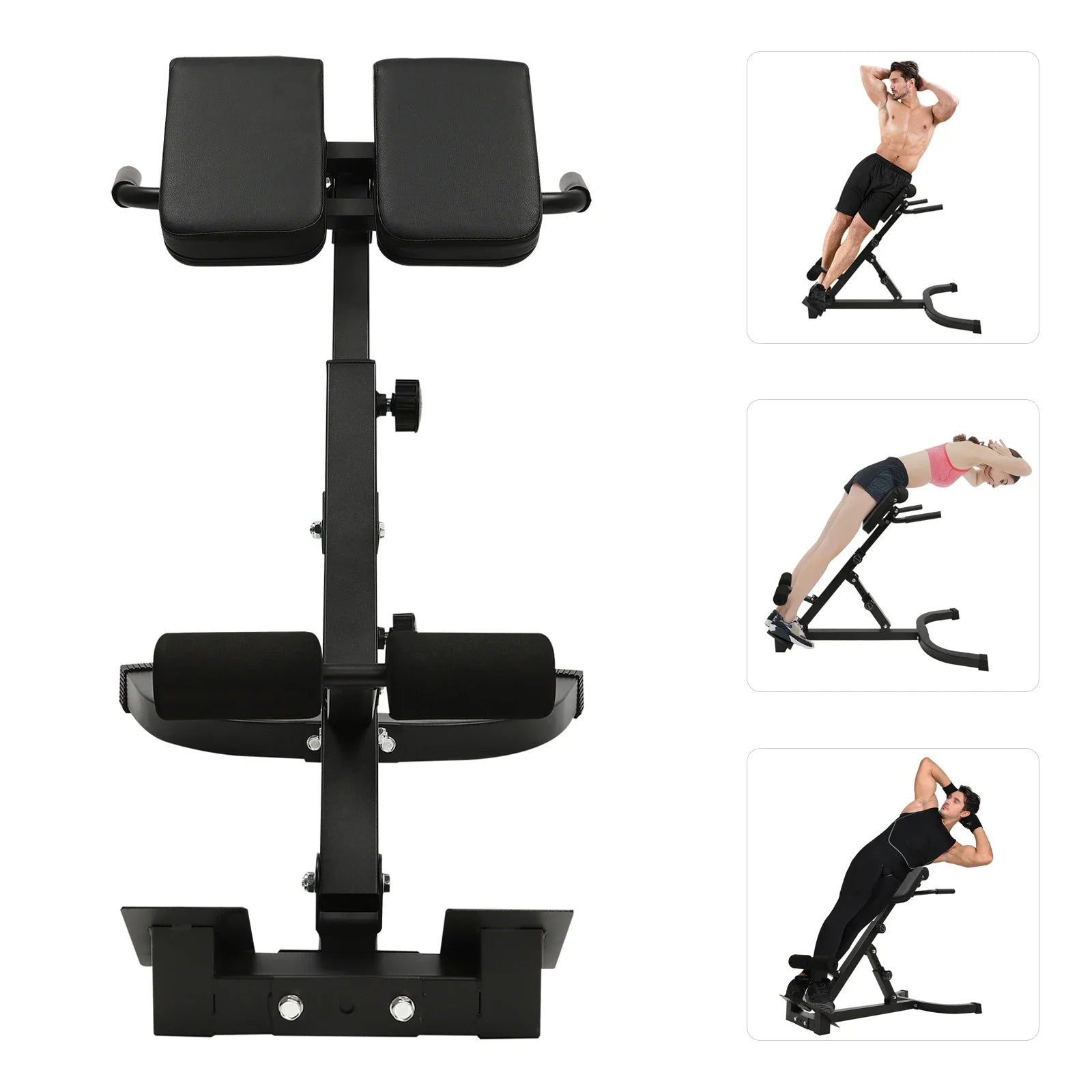 150kg/330lbs 5 Position Home Fitness Workout Roman Chair Hyperextension Back Extension Bench Adjustable