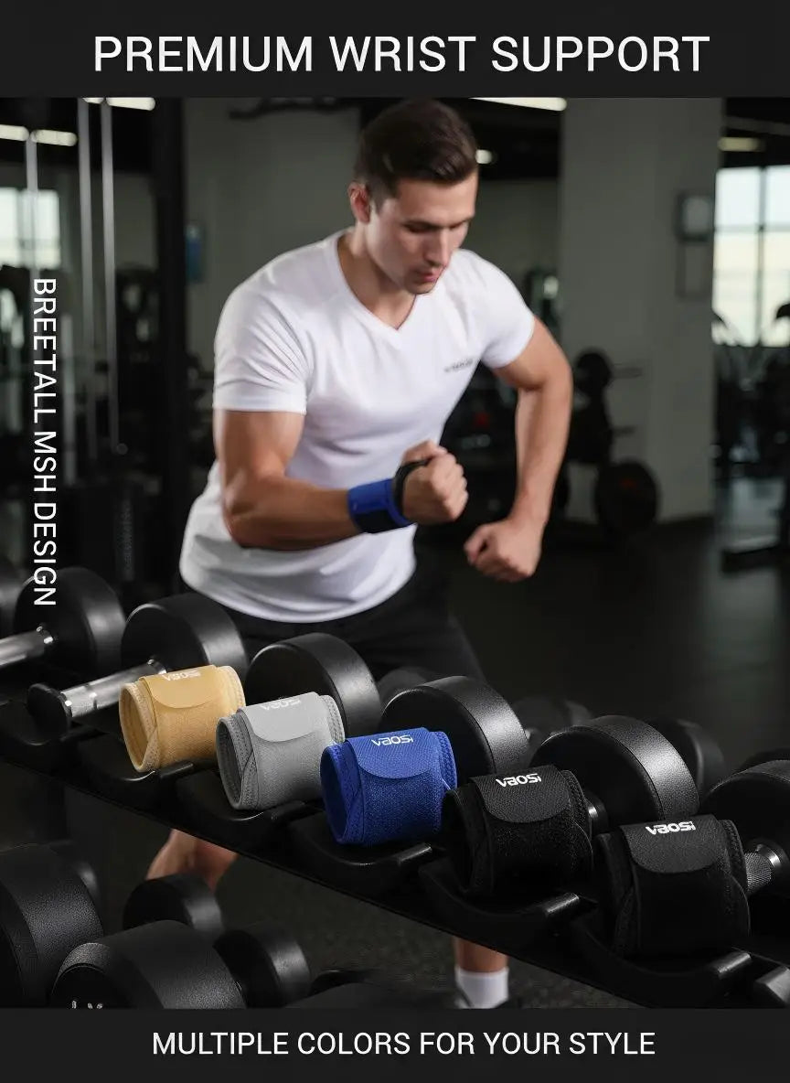 1 Piece Unisex Elastic Wrist Wraps Weight Lifting Brace Guard Band for Gym Fitness Protection Barbell Strap