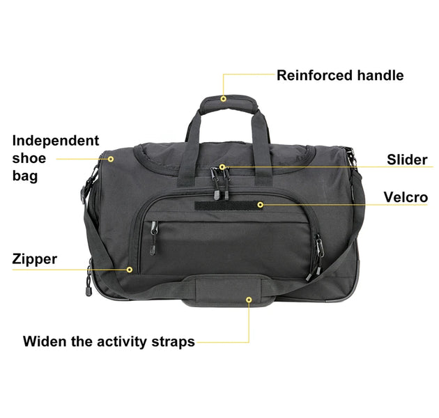 50L Waterproof Gym Bag Men Sports Travel Bags Military Tactical Duffle Luggage Outdoor FitnessTraining Bag