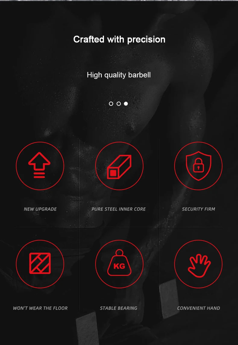 Weightlifting Hard Pull Rubber Barbell Plates Large Hole Bar Barbell Plates Three Hole Handheld Barbell