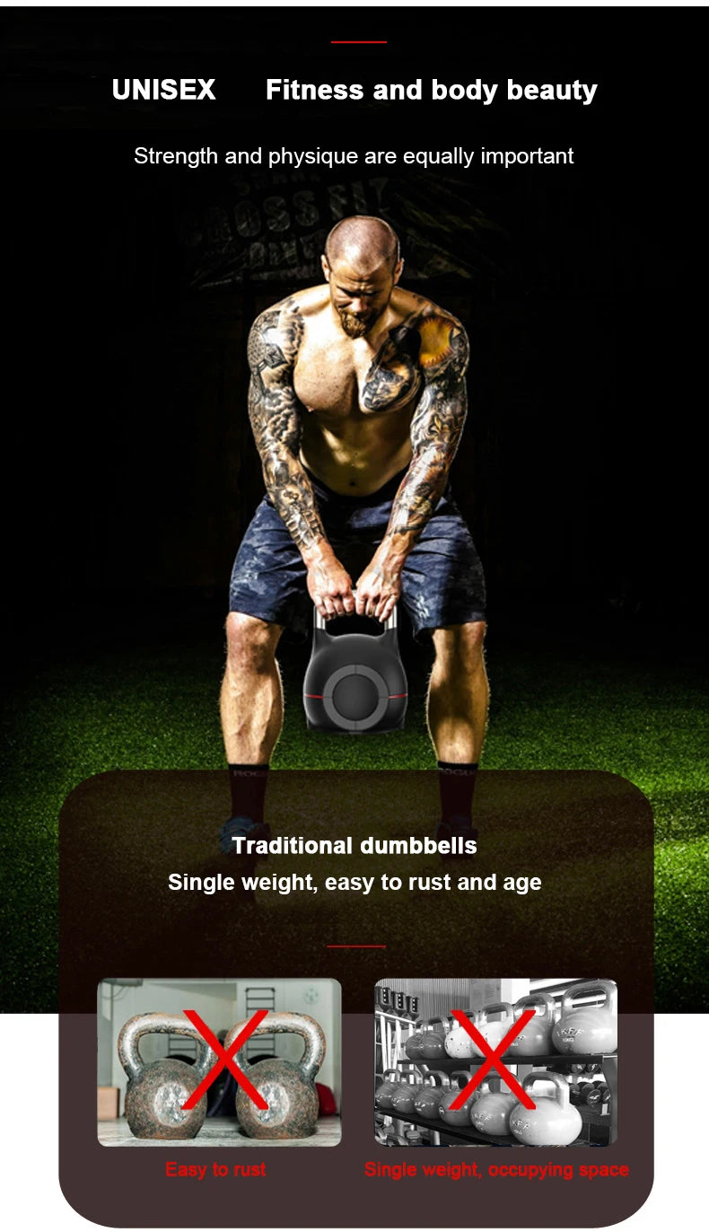 New SANSHIKJ 44lb kettle bell, seven speed quick adjustable kettlebell 20kg