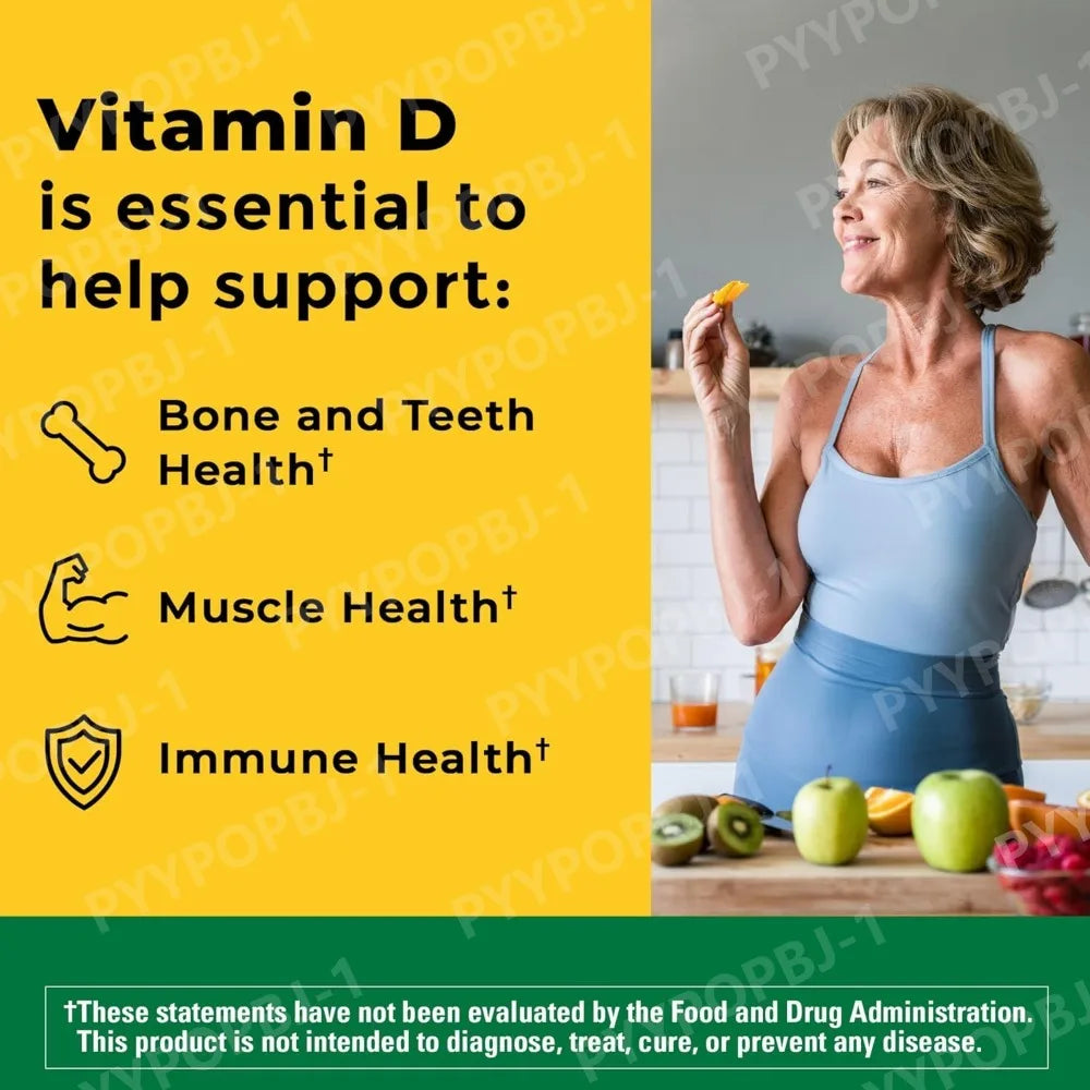 Vitamin D3 2000 IU (50 Mcg), Vitamin D Supplement for Bone, Teeth, Muscle and Immune Health Support, 220 Tablets, 22