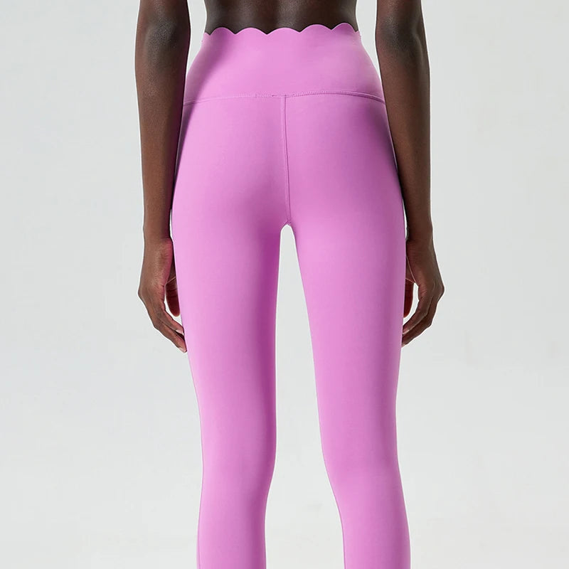 High Waist Sports Leggings Women Solid Color Stretchy Soft Yoga Pants Close Fit Breathable Gym Tights Female Running Sportswea