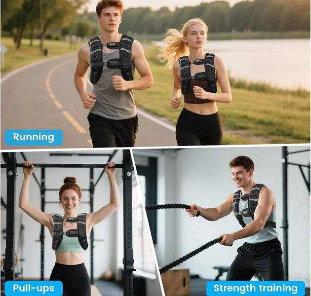 Weighted Vest，Men 6 Pound/8 Pound/12 Pound/16 Pound/20 Pound/30 Pound，Women with reflective stripes，Adjustable Weighted Vest，Sui
