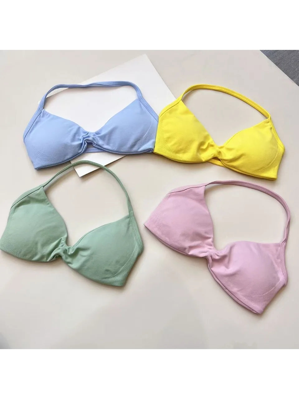 2 Pieces Set For Woman Strappy Yoga Bra Sports Top Workout Leggings Set Seamless Gym Set Fitness Clothes Outfit Activewear