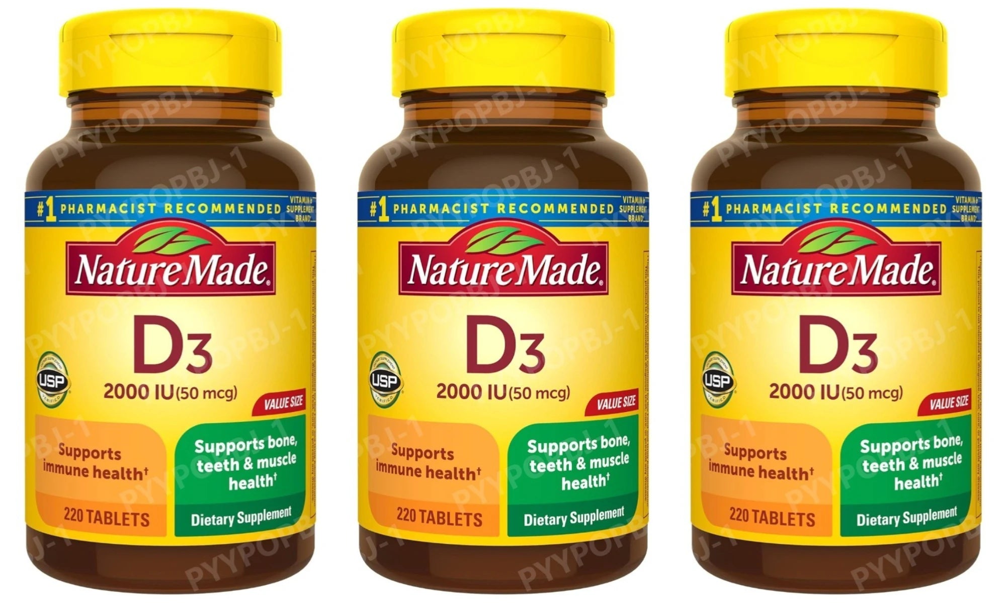 Vitamin D3 2000 IU (50 Mcg), Vitamin D Supplement for Bone, Teeth, Muscle and Immune Health Support, 220 Tablets, 22